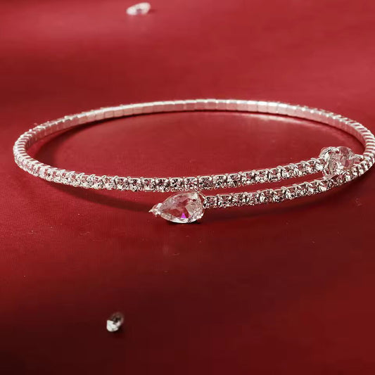 Miallo Fashion Rhinestone Bracelets for Women Silver Color Bangle Shining Luxury Trendy Ladies Girls Bracelet Jewelry Gifts